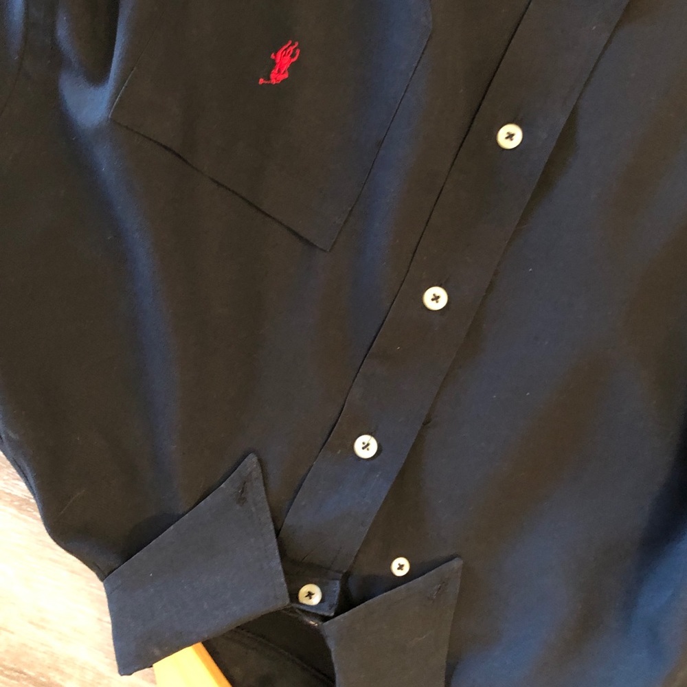 Mens polo dress shirt black ralph lauren